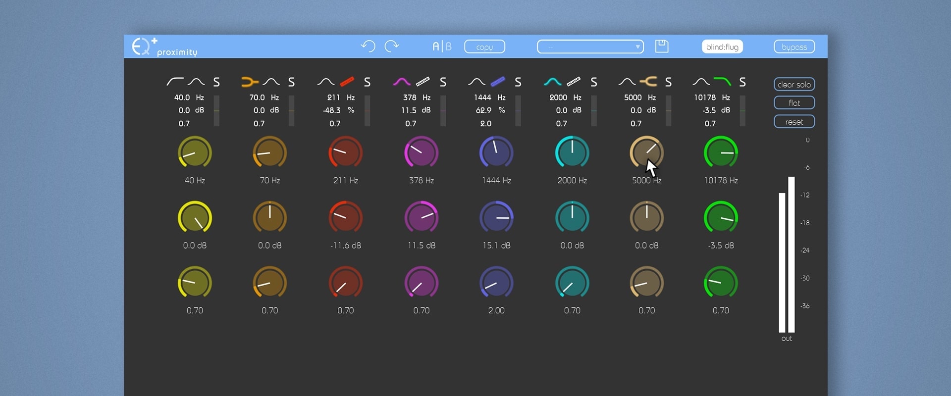 blind:flug mode in sonible proximity:EQ+