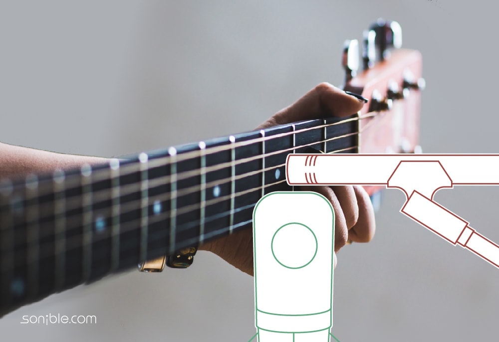 With two mics positioned in a 90 degree angle you can make a mid side recording of an acoustic guitar