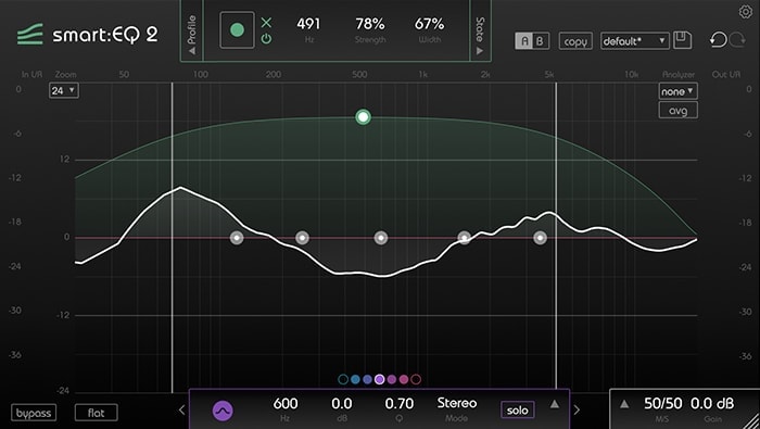 smart:EQ 2 on a drums profile