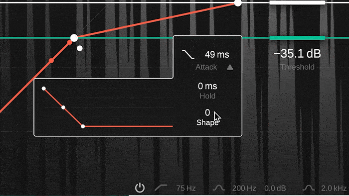 Changing how the compression fades in or out in sonible's smart:comp 2