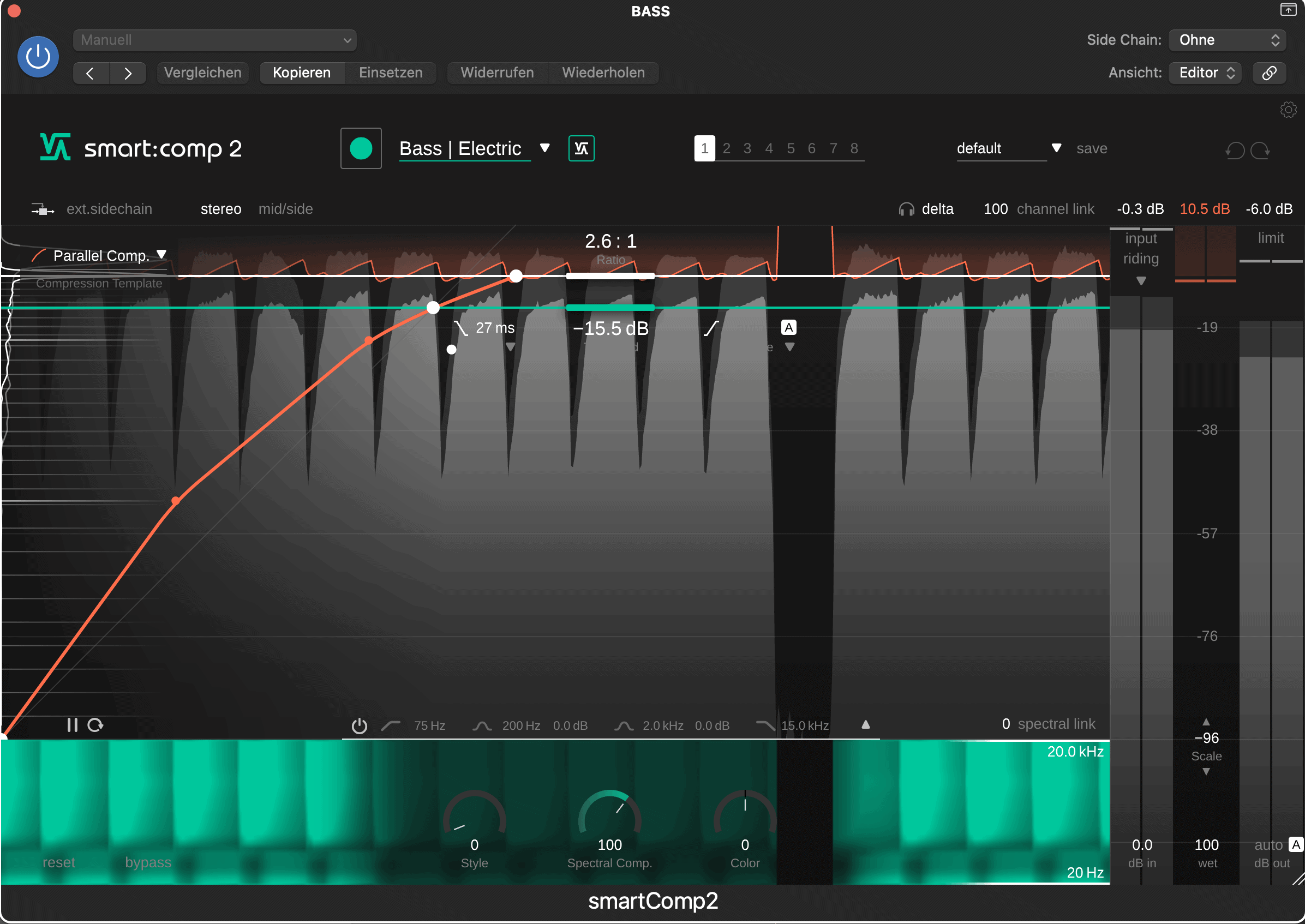 Parallele Kompression dargestellt in sonibles smart:comp 2