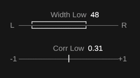 correlation meter close to value 0