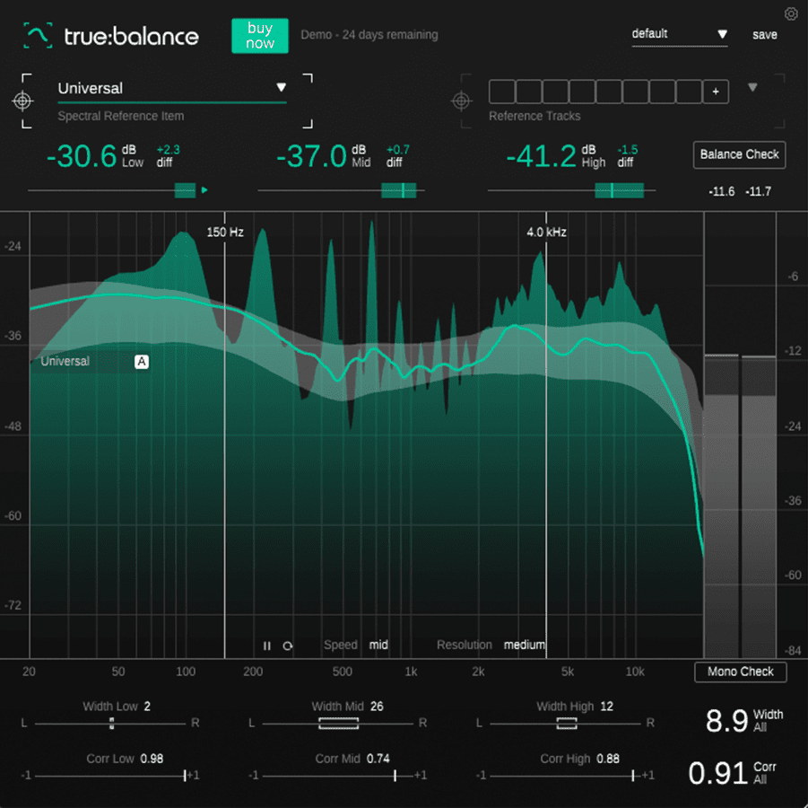 Ed Sheeran - Celestial (2021) on true:balance to show it's spectral balance