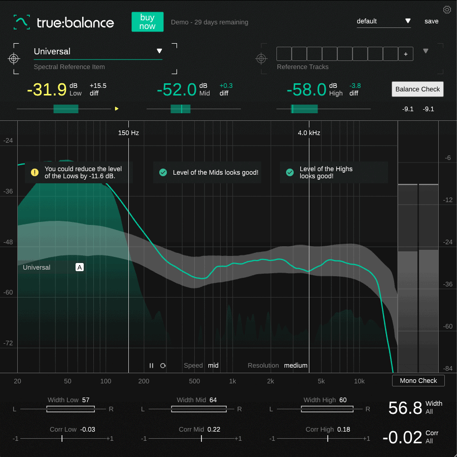 Marvin Gaye - I Heard it through the Grapevine (1968) on sonible's true:balance to show it's spectral balance