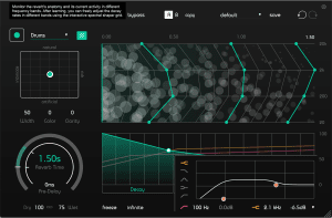 smart:reverb Pre-filter EQ with a high shelf filter at around 2 kHz with a cut of 6.5dB