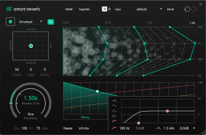 smart:reverb Pre-filter EQ with a high pass filter