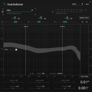 true:balance showing the tonal balance of the genre profil 'R&B'