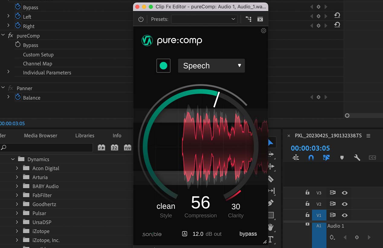 Improving voice overs with pure:comp