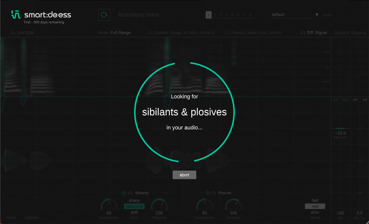 Detection of sibilance and plosives in smart:deess by sonible