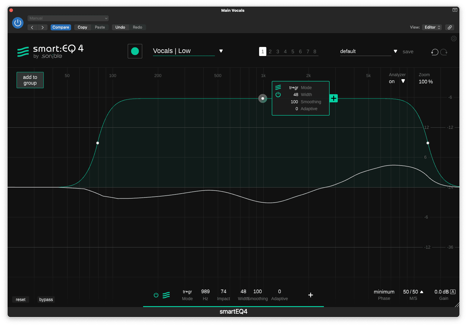 smoothing control when in extreme gentle setting